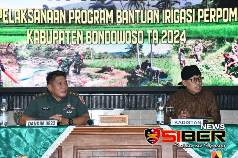 Kodim 0822 Bondowoso Gelar Rakor Program Bantuan Irigasi Pemompaan Kementan RI Tahun 2024