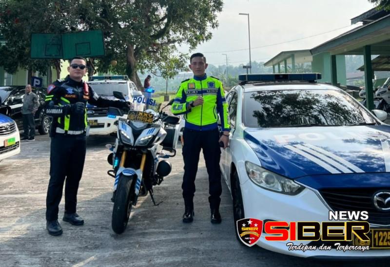 Personel Lalu Lintas Polres Pringsewu Kawal Kunjungan Jokowi di Lampung