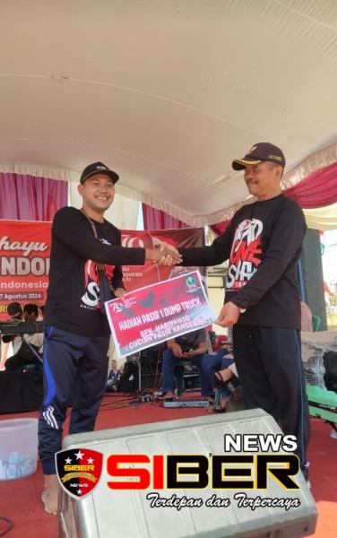 1 Dump Pasir dan 1 Dump Batu Jadi Hadiah Saat Puncak Acara HUT RI- 79 di Desa Balesari&nbsp;Magetan